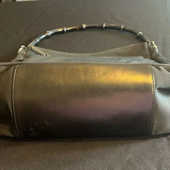 Gucci Diana Cloth & Leather Bamboo Black Women's Bag Excellent Condition - Picture 8 of 16